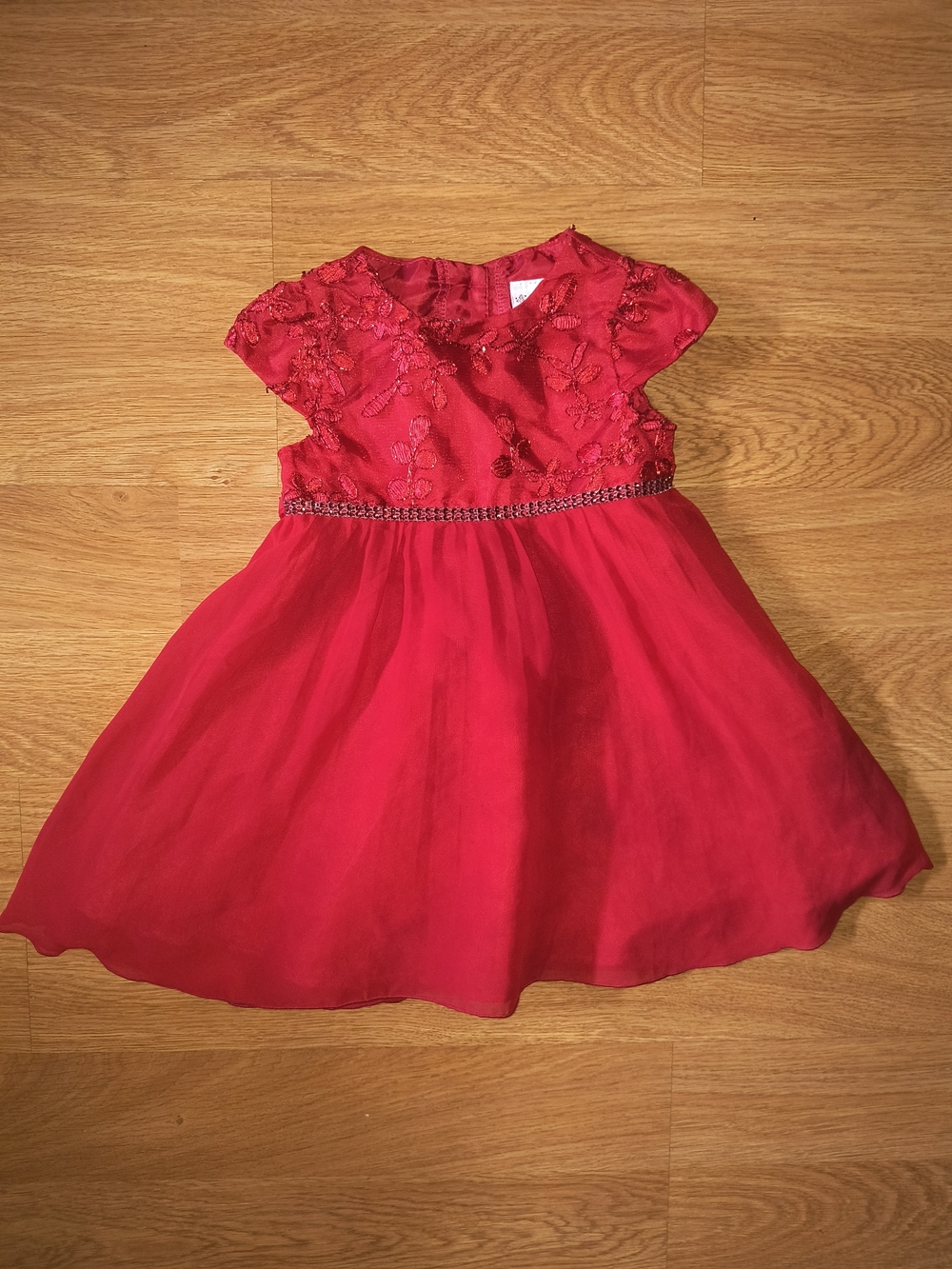 Sweet Heart Rose Red Embroidered Tulle Party Dress